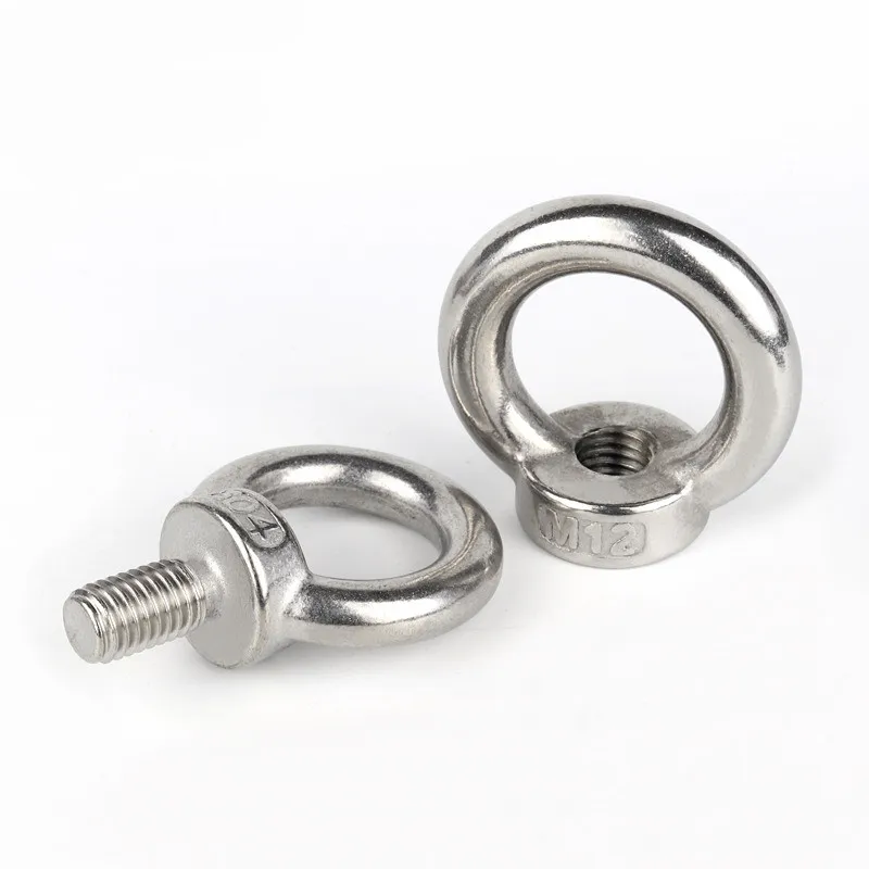 M3 M4 M5 M6 M8 M10 M12 304 Stainless Steel Lifting Eye Nuts/ Screw Ring Eyebolt Ring Hooking Nut Screws Bolts
