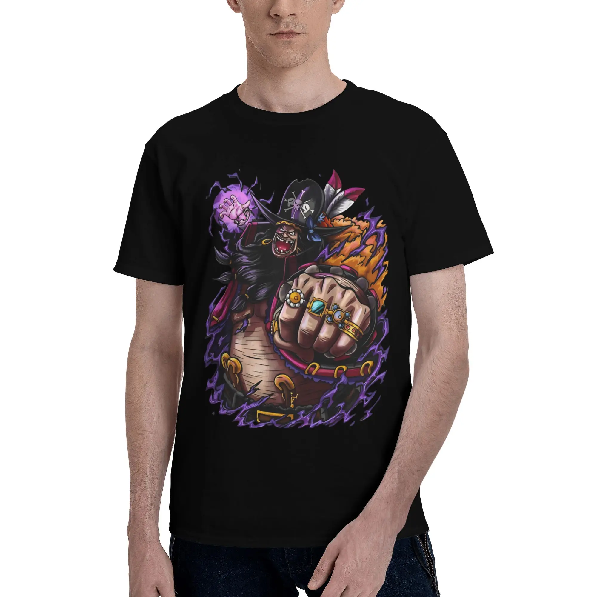 Marshall D Teach – Blackbeard  Novelty 100% Cotton T-Shirt Bandai ONE PIECE Tees Tops For Men