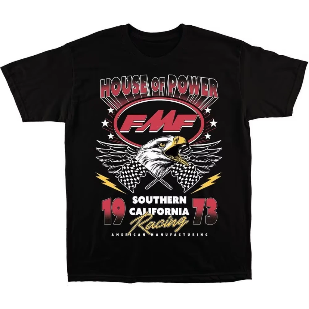 2026 Summer Vintage Oversized Graphic T‑Shirt Retro Racing Eagle Motocross Front Print Theme Art Loose Short Sleeve Street Tee