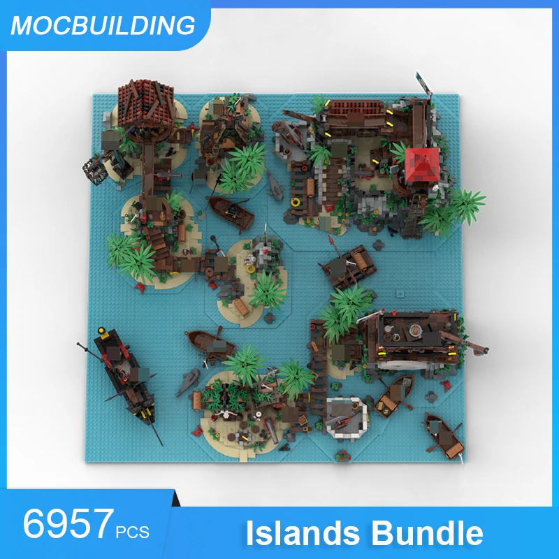 MOC Building Blocks Islands Bundle Model DIY Assemble Bricks Castle Architecture Educational Creative Xmas Toys Gifts 6957PCS