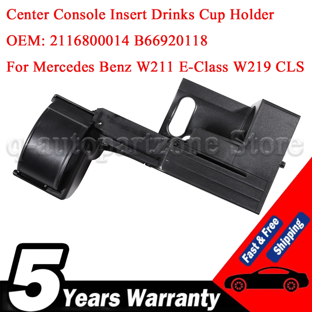 Cup Holder For Benz Car Center Console Insert Drinks Cup Holder For Mercedes For Benz W211 E320 E350 E500 W219 CLS500 CLS