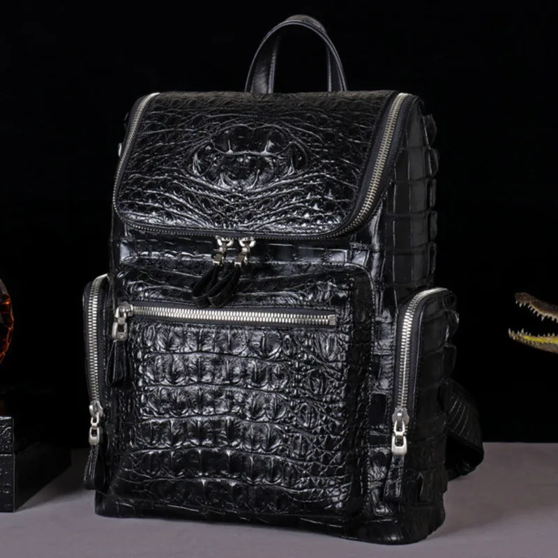 

Authentic Thai Crocodile Leather Backpack Men's Travel Leisure Large Computer Bags Business Real Men's Large Capacity Backpacks