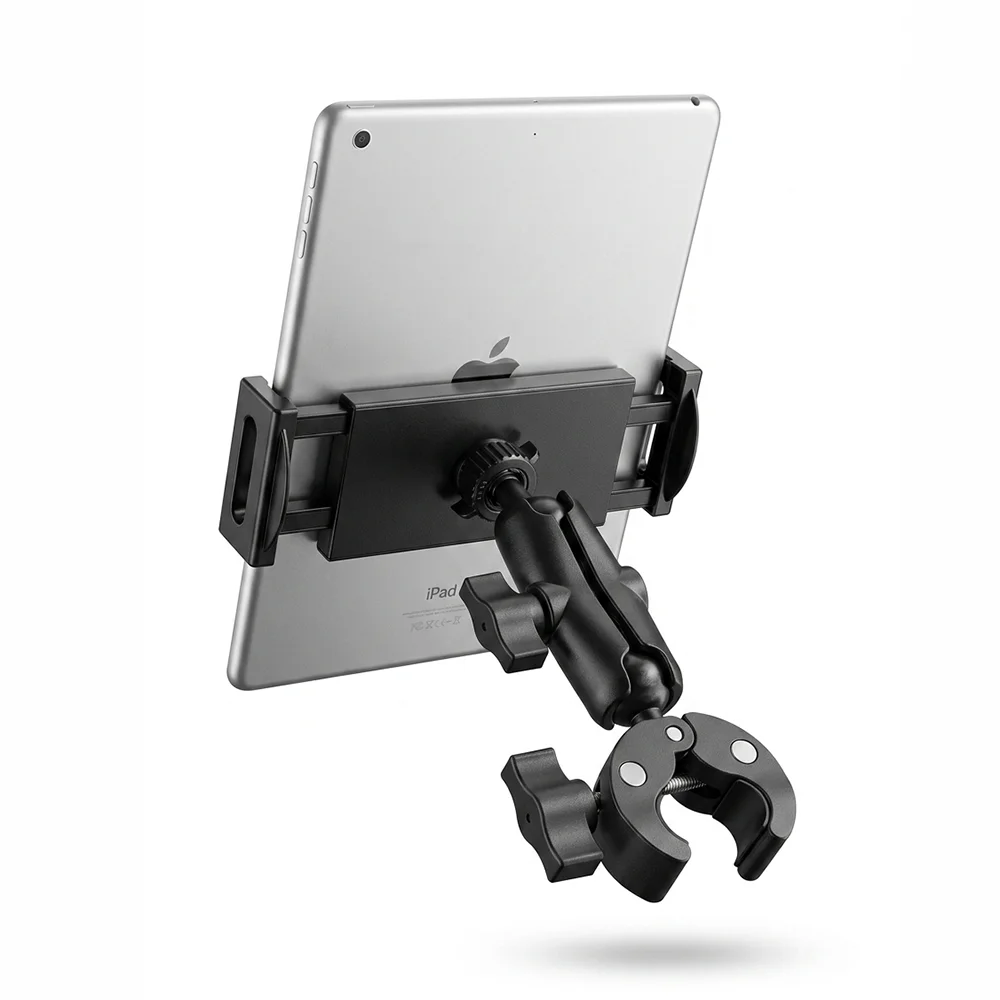 Adjustable Tablet Holder for Microphone Holder for Motorcycle Bike Handlebar Mount Bracket for 4-13