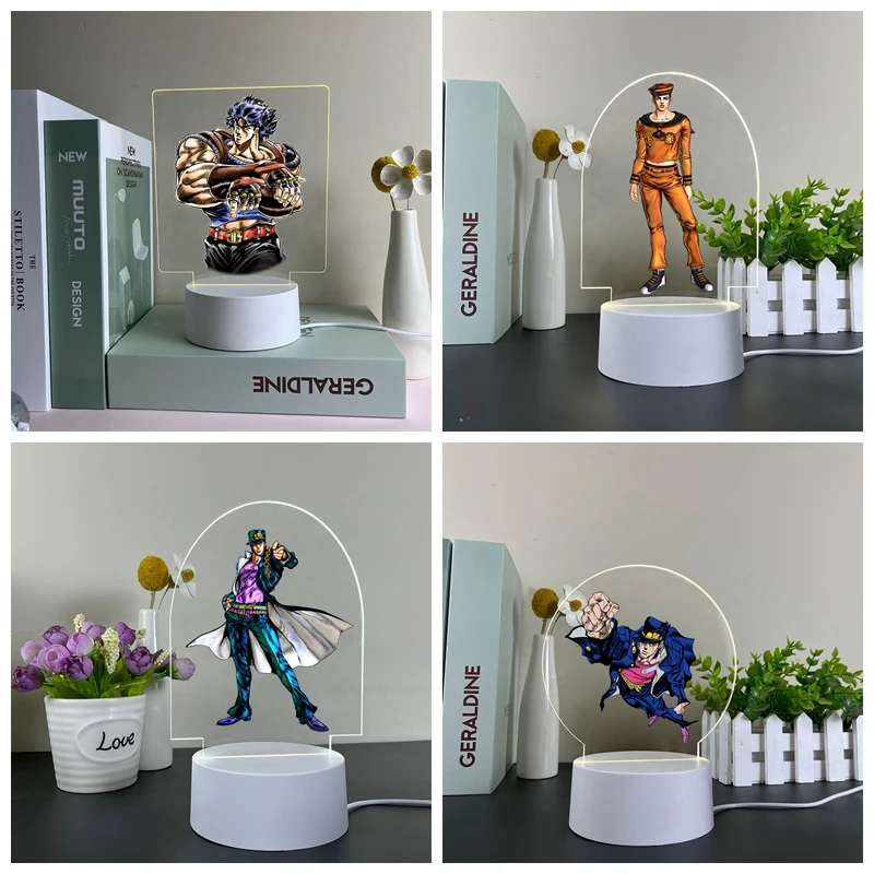 JoJo's Bizarre Adventure 3d Illusion lampu malam dekorasi kamar hadiah ulang tahun