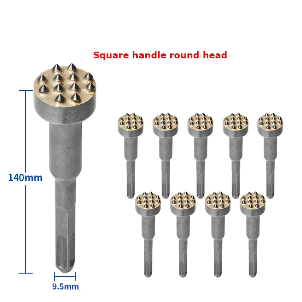10PCS Alloy Concrete Chisel Heads – For Electric Pick/Electric Hammer/Impact Drill, Hexagonal & Square Handle Optional