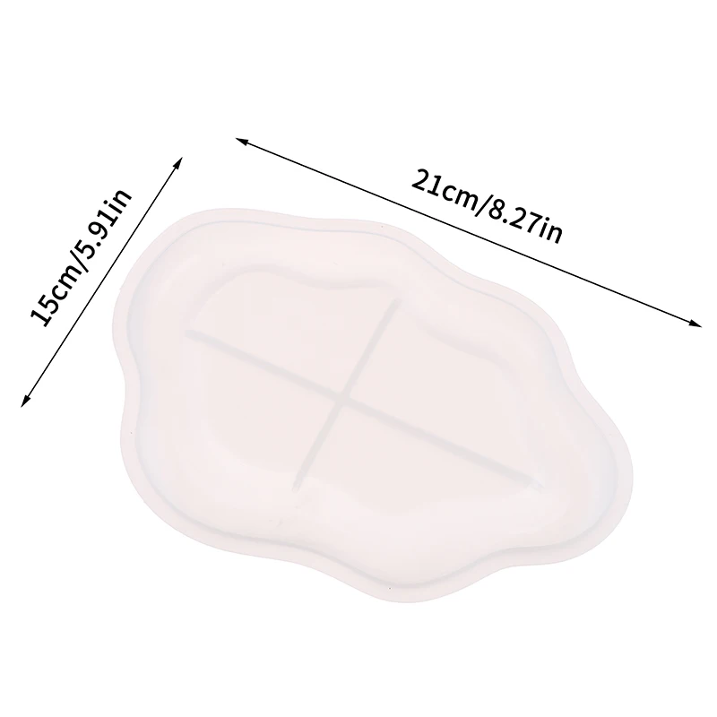 DIY Irregular Cloud Shape Tray Silicone Resin Mold for Gypsum Cement Concrete Candle Holder Plate Casting Mould