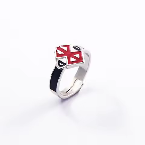 2023 New Berserk Symbol Ring Comic Play Berserker Red Logo Adjustable Rings for Women Men Fashion Jewelry Gift