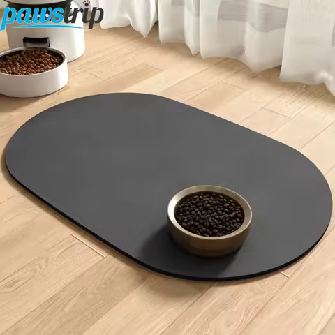 Oval Pet Feeding Mat Absorbent Pet Placemat for Cats Dogs Non-Slip Dog Water Dispenser Mat Quick-dry Cat Feeding Mat Pet Supply