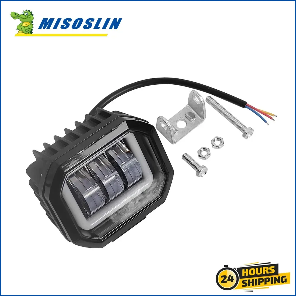 Universal Electric Scooter Waterproof Front Lamp Led Liht Spotlight 16W DC 12V-80V for Electric Bicycle Warning Headlight Parts