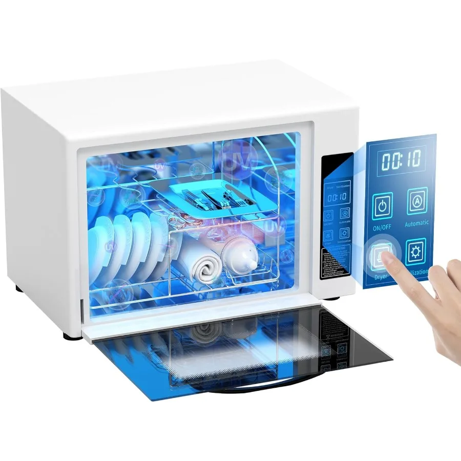 

SIXRARI 21L Nail Tool CleanerLarge Capacity Kitchen Cleaning Cabinet with Timer Setting MultiFunctional UV Cleaning Box for Hom
