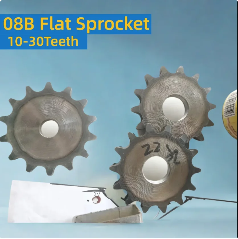 

1 шт. 45 # Стальная плоская звездочка 08B, 10/11/12/13/14/15/16/17/18/19/20/30 зубьев, шаг плоской звездочки 12,7 мм