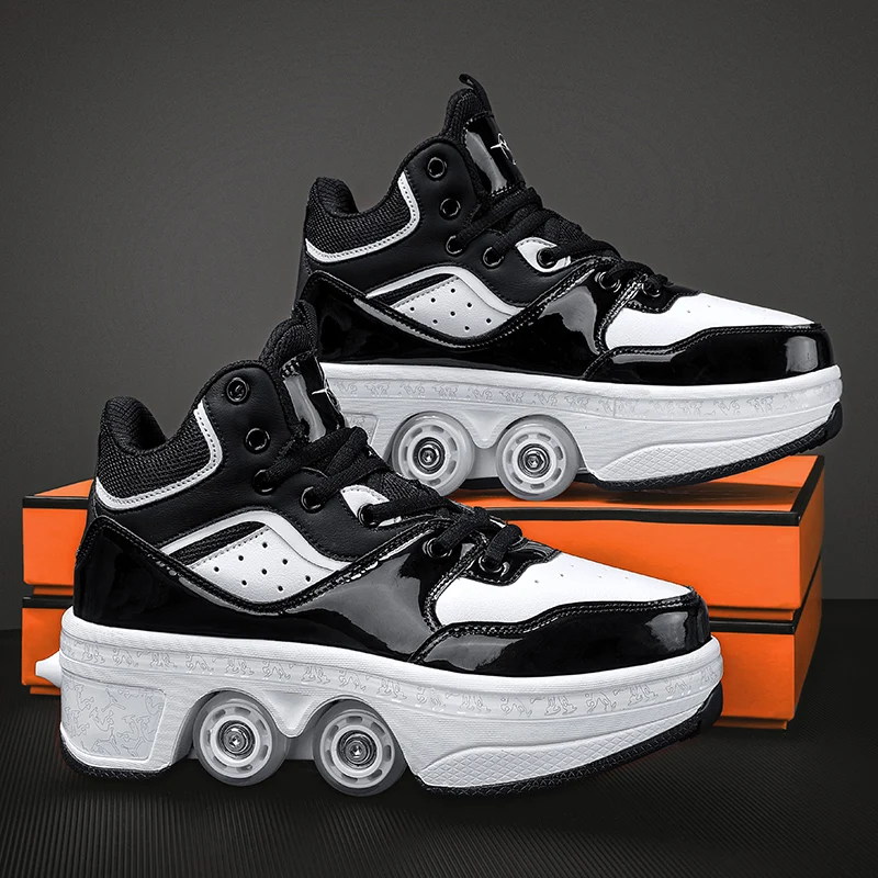 

Children The Skating Shoes Double Row Four-Wheel Stretchable Roller Skates Fashion Outdoor Street Rollerblade Shoes for Kids