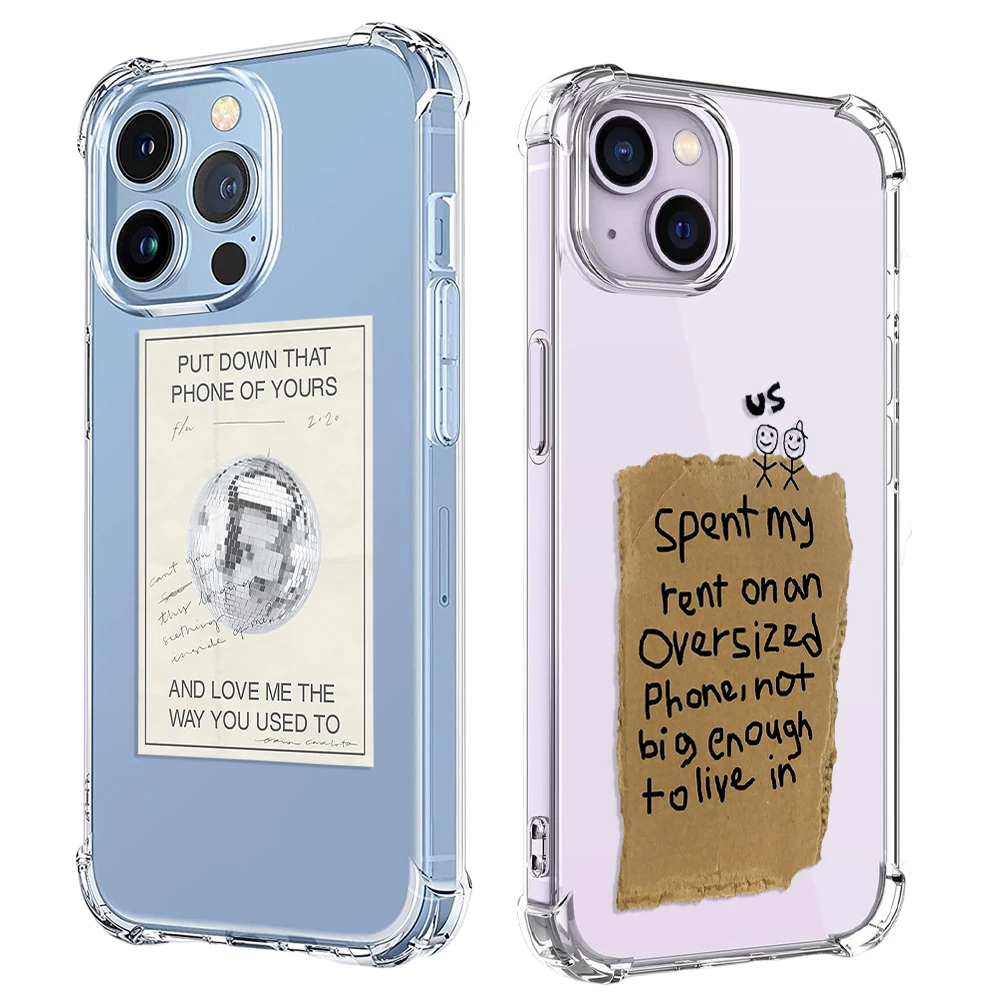 Popular Words Phone Case For iPhone 15 14 13 12 11 Pro X XS XR Max 7 8 Plus SE 2020 22 Mini Shockproof Soft Clear TPU Back Cover