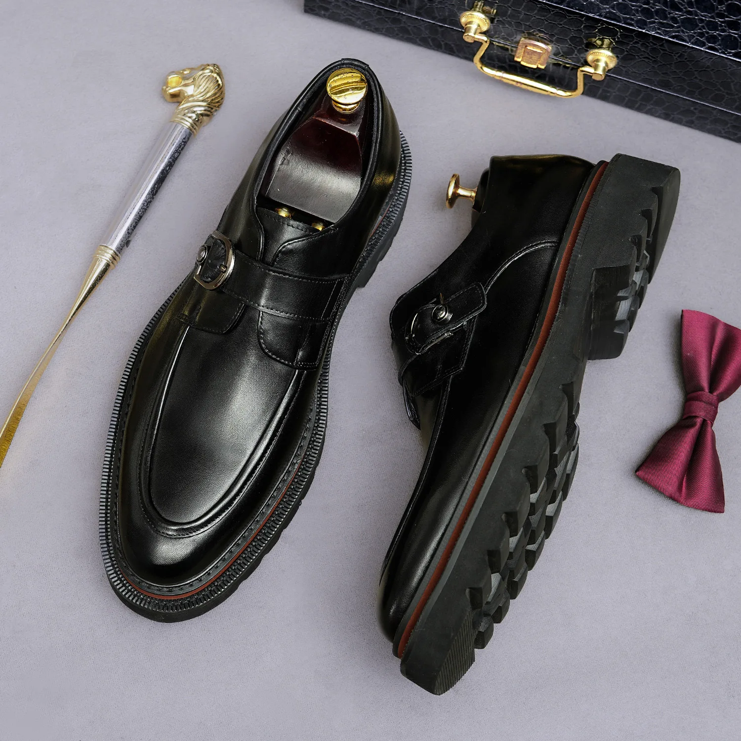 Monk Strap Shoe - Monk Strap Loafers Single Buckle Crafted