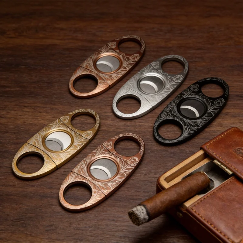 Classic Stainless Steel Cigar Cutter Sharp Manual Cutting Tool Premium Smoking Accessory Perfect Christmas Holiday Gift for Men