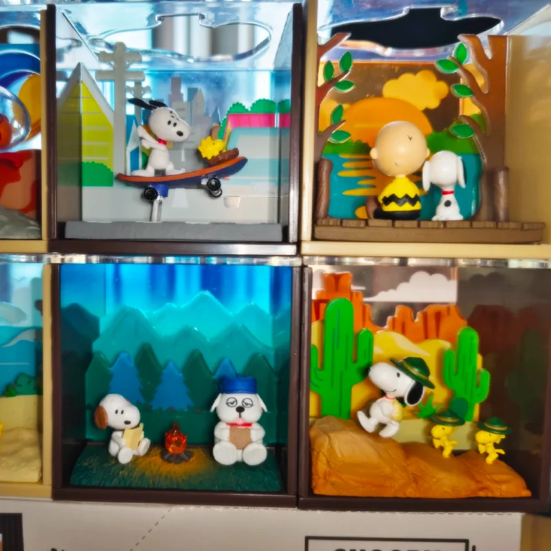 

Подлинные игрушки для конфет Re-Ment, коробка для пейзажей Snoopy, сцена Snoopy, фигурка астронавта, орнамент, модная игровая слепая коробка, индивидуальный подарок