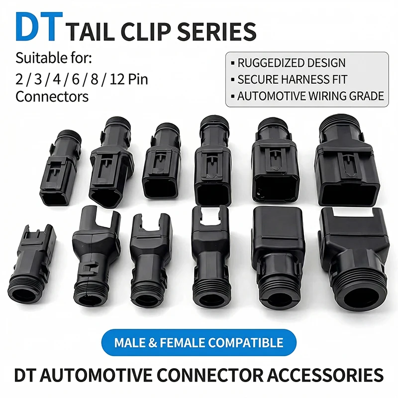DT Connector Tail Clip 2-12Pin Male Female Fixed Protective Sheath Corrugated Pipe Harness Clip 1011-227-0205 Automotive Wiring