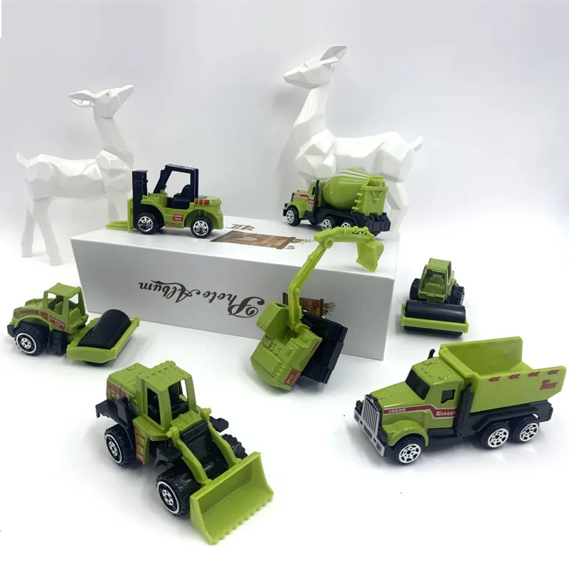 Children Inertia Alloy Engineering Car Toy Model Mini Simulation Excavator Mixer Car Bulldozer Series Toy Car Models