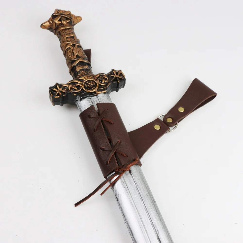 Wikinger Ritter Gürtel Schwert Scheide Wikinger Ritter Dampf Retro PU Leder Frosch Set Rollenspiel Halloween Kostüm Gürtel Zubehör