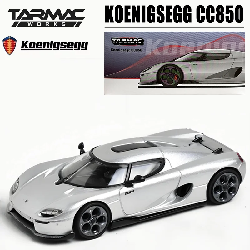 

Tarmac Works 1/64 Koenigsegg CC850 Supercar игрушечный автомобиль из серебряного сплава, литая металлическая модель, подарки