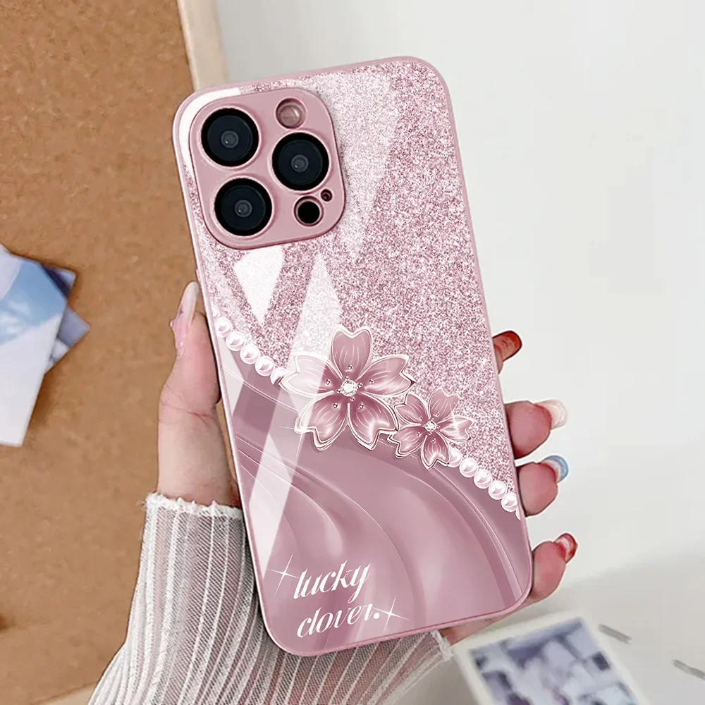 

Чехол для телефона из закаленного стекла для iPhone 11, чехол для iPhone 17, 15, 13, 14, 12, 16 Pro Max 17 Air 16E 7 8 Plus SE XR, противоударный элегантный чехол