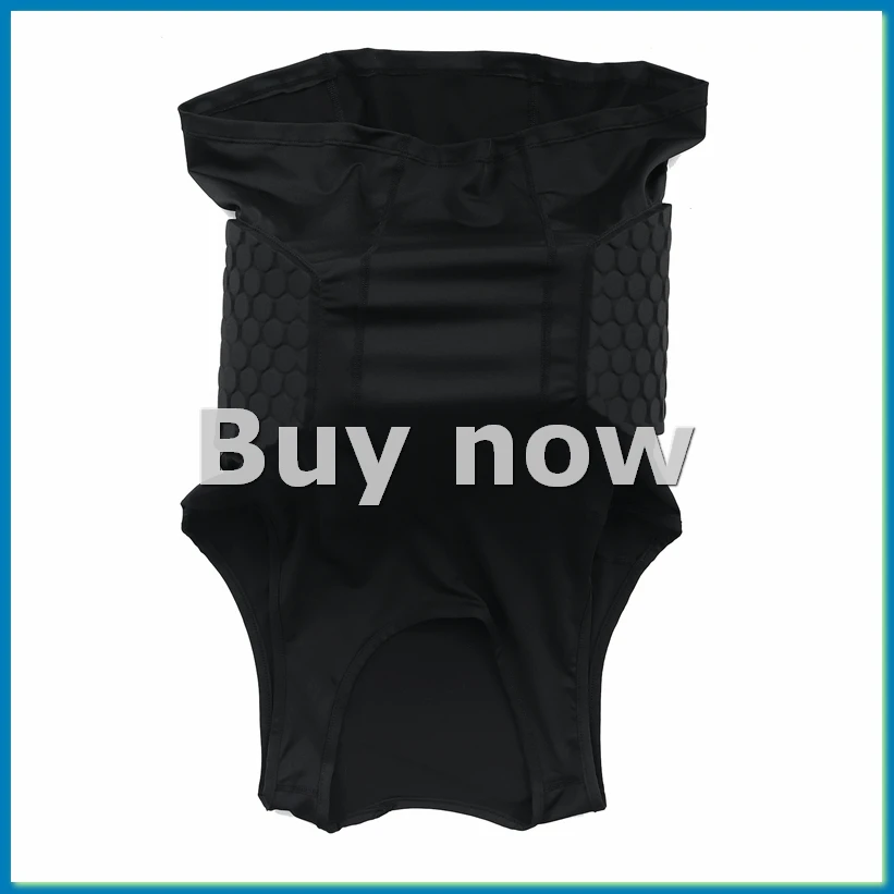 Men's Rib Protector Padded Vest Compression Shirt Training Vest with 3-Pad for Football Soccer Basketball-A14I