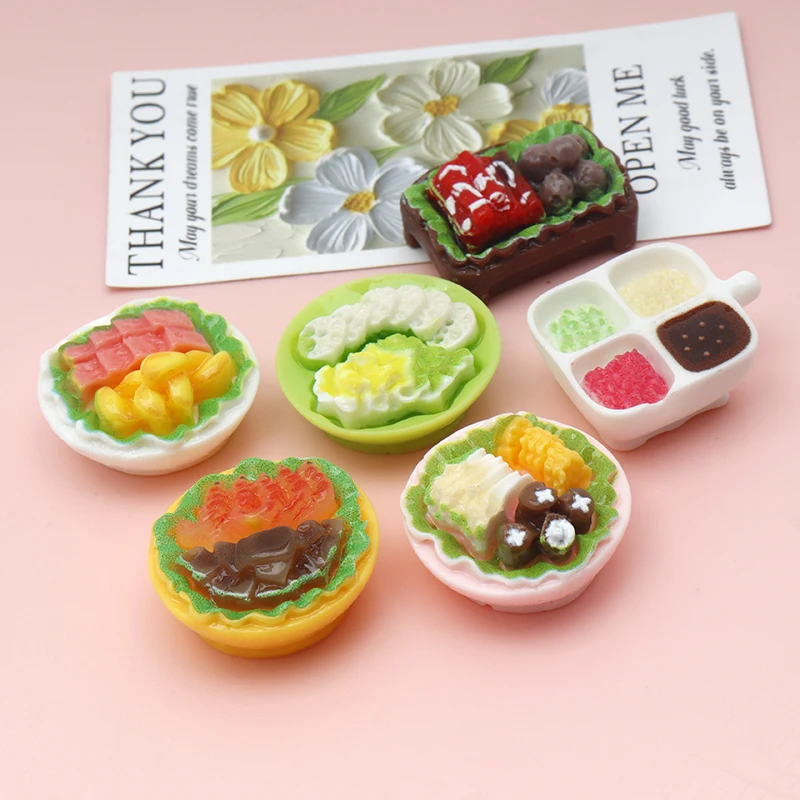 10/100pcs Kawaii Hot Pot Flatback Resin Decor Cabochon SImulation Fake Food Decor Scrapbooking Dollhouse DIY Craft