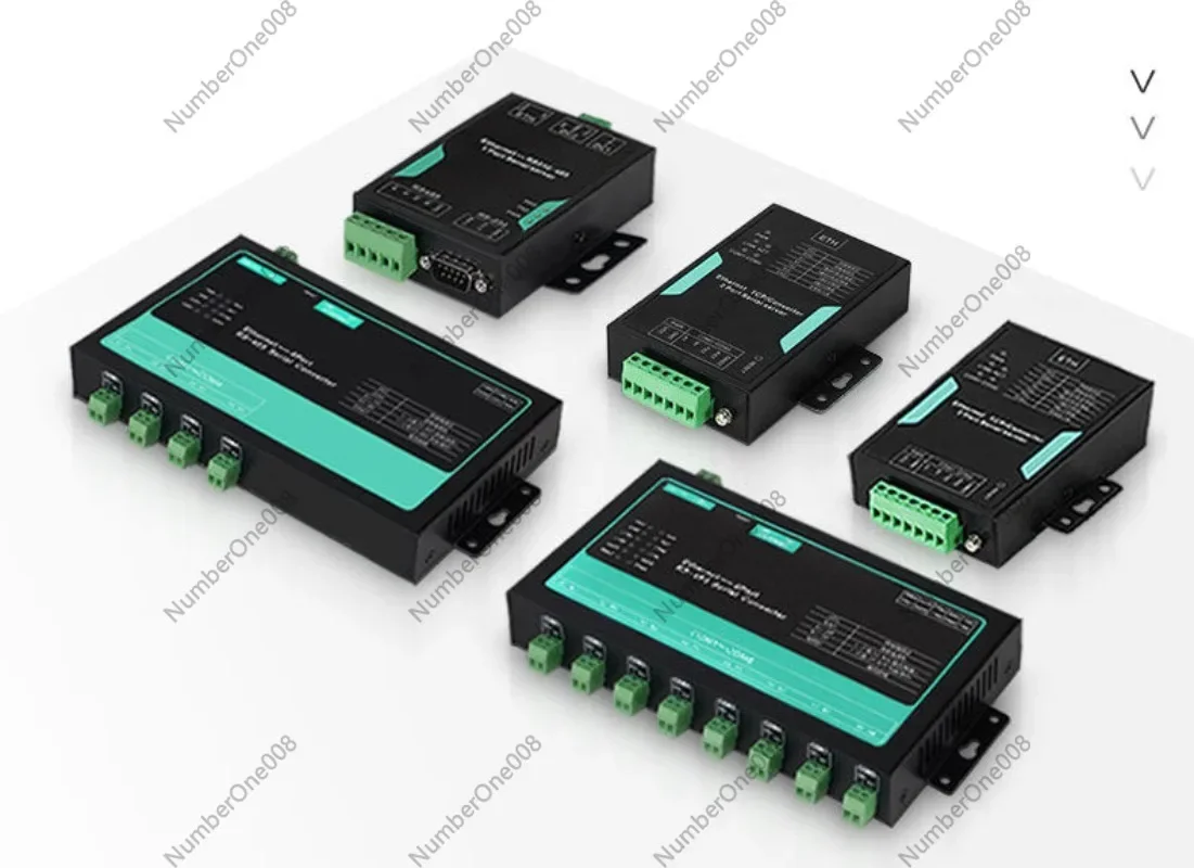 8-Port RS485 To Ethernet Serial Server, Industrial Modbus Gateway with DIN Rail, 485 To TCP/IP RTU/TCP Converter