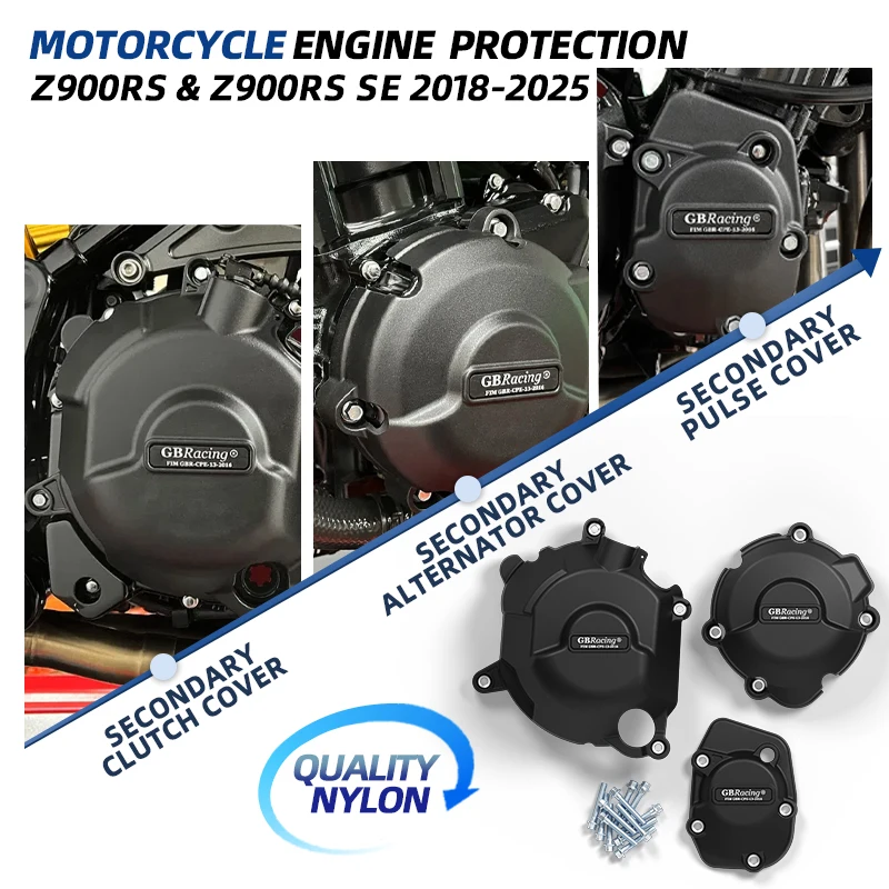 

motosiklet GBRacing для KAWASAKI Z900RS и Z900RS SE 2018-2025, крышка генератора, крышка сцепления, импульсная крышка, аксессуары moto