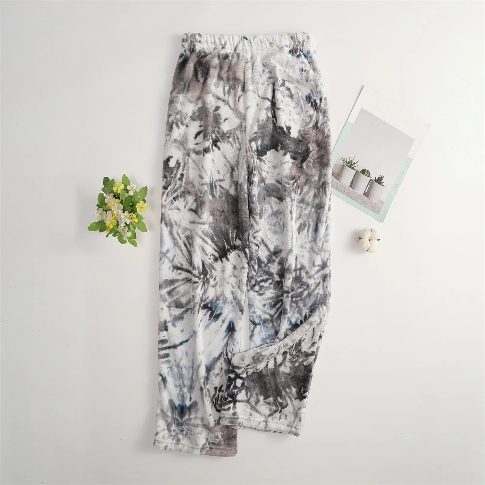 Damskie spodnie do spania z wzorem tie-dye, spodnie domowe, luźne spodnie do noszenia po domu, z nadrukiem, wygodne spodnie do spania, codzienne, komfortowe, jesienne, do noszenia na zewnątrz i w domu.