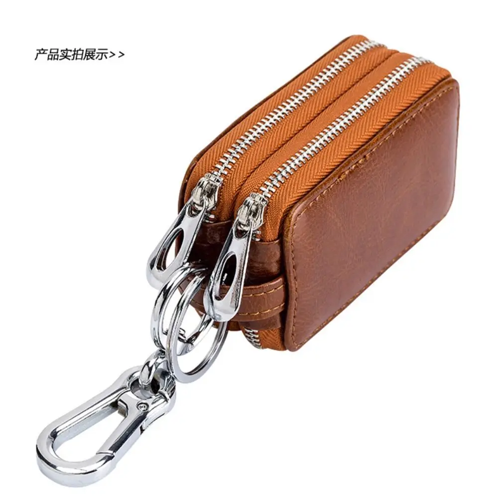 Universal Leather Car Key Bags Crocodile print Hook Keychain Holder Zipper Classic Key Pouch Men Women