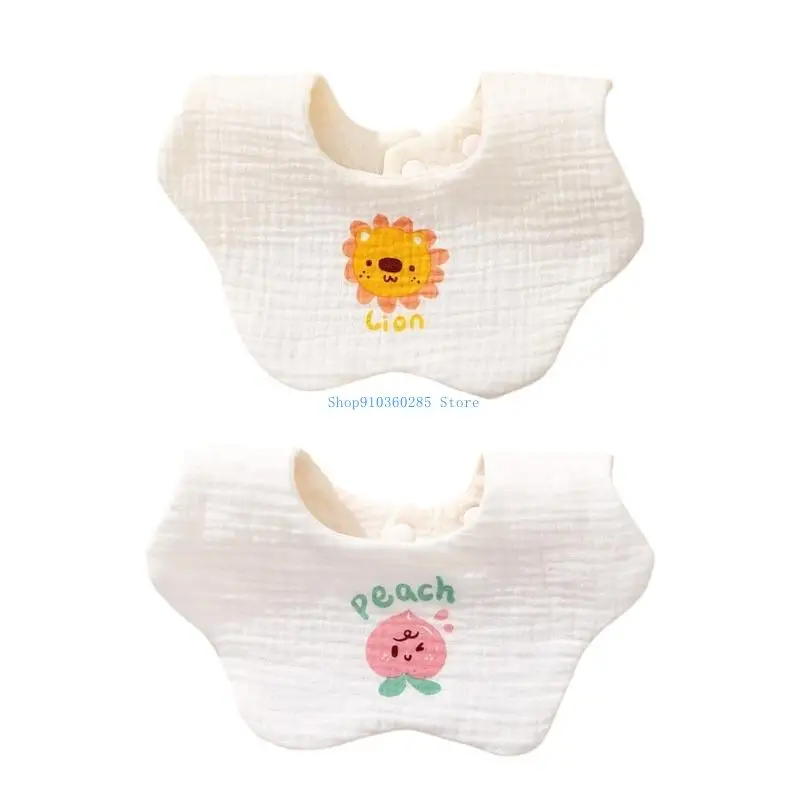 

K9FF Baby Feeding Bib Saliva Towel Breathable Drooling Apron with Cartoon Pattern Burp Cloths for Infant Toddlers 0-2 Year