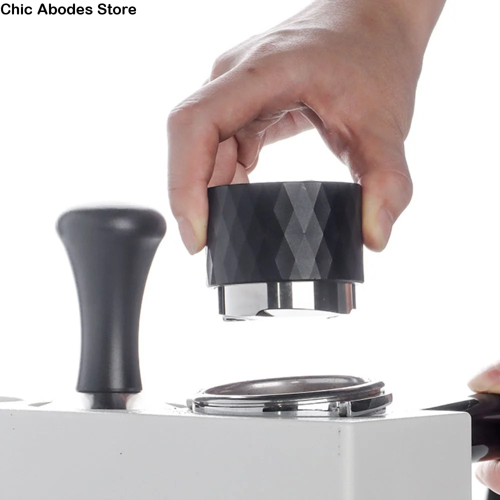 

51/53/58mm Gravity Coffee Tamper Diamond Texture Stainless Steel Coffee Powder Distributor Whirlwind Pattern Base