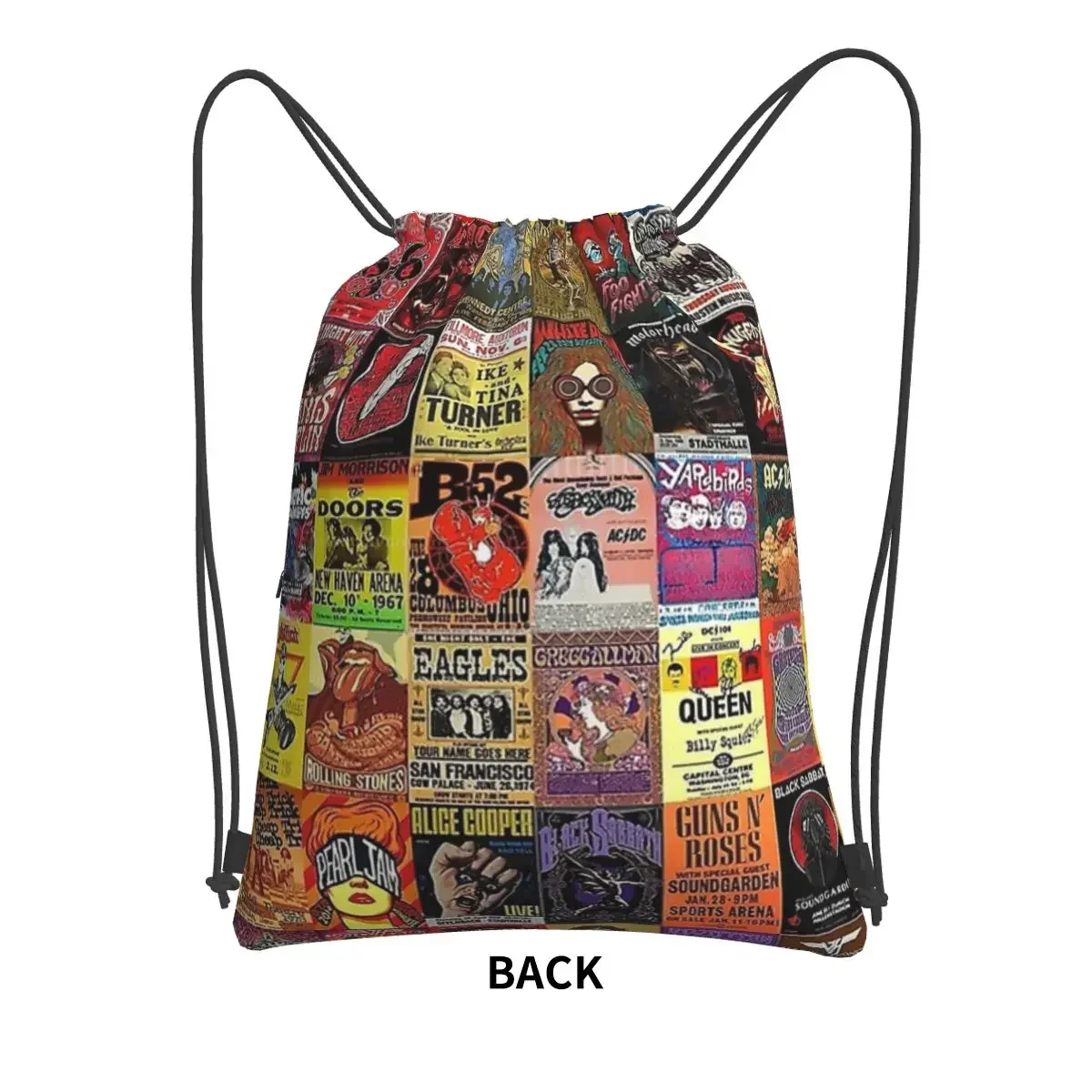 Rock Band Posters Portable Backpacks Drawstring Bag Fashion Drawstring Bundle Pocket Sundries Bags For School Students