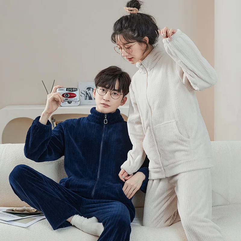 2023 nuove coppie pigiameria inverno caldo flanella pigiami da notte pigiami da uomo Set donna moda pigiama gioventù ragazzo ragazza pigiama