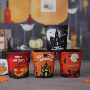 

Кожаный мусорный бак на Хэллоуин, круглый открытый мусор без крышки для гостиной, ресторана, дома, декоративное ведро для хранения мусора на полу в помещении