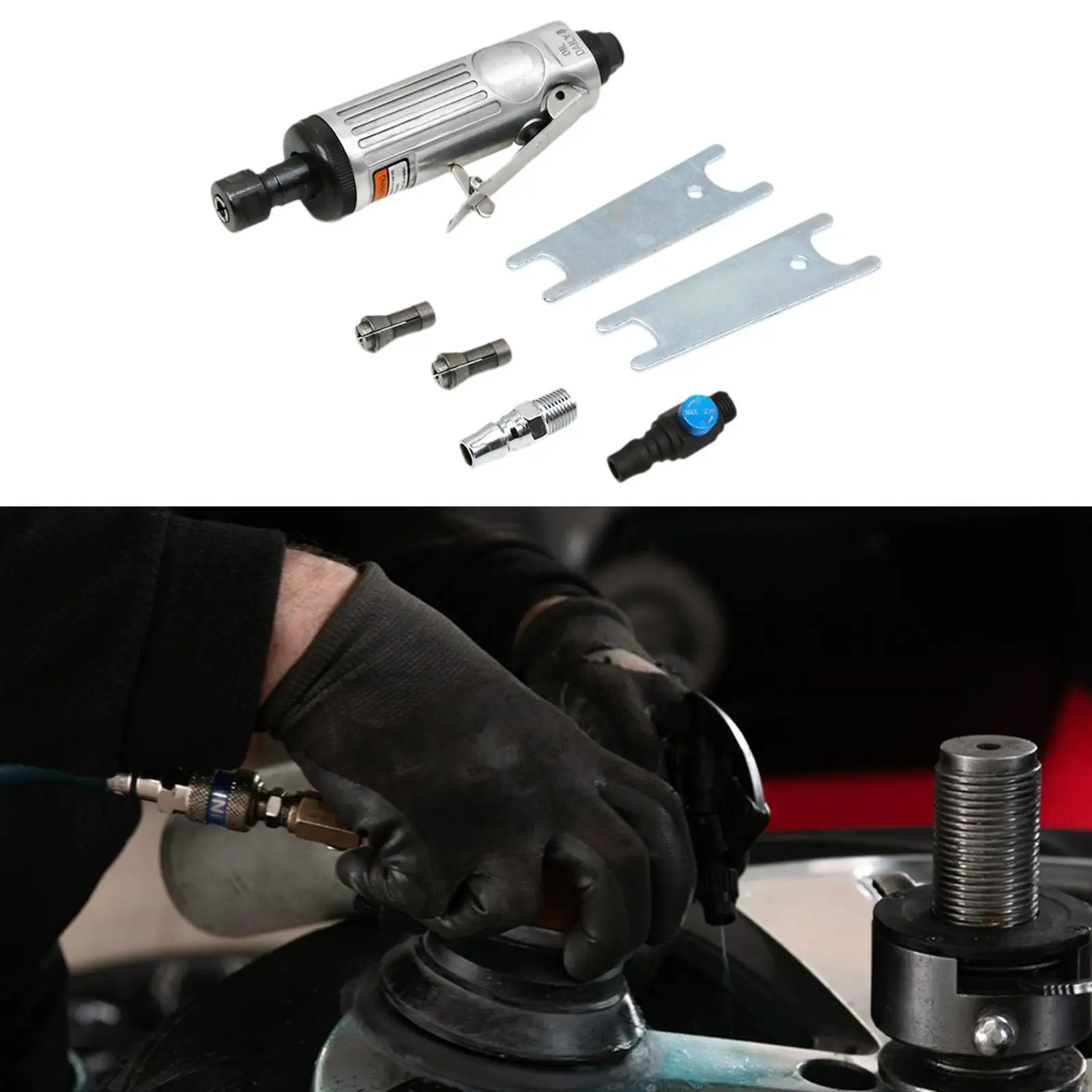 1/4" Luft-Stabschleifer 1/4" (6 mm) und 1/8" (3 mm) Spannzangen zum Polieren und Entgraten