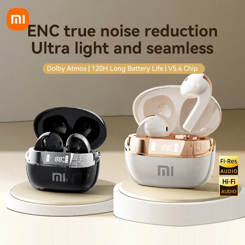 XIAOMI Q13 Bluetooth5.4 Headset True Wireless Earphone ENC Noise Cancelling Sport Gaming Headphone LED Digital Display Earbuds