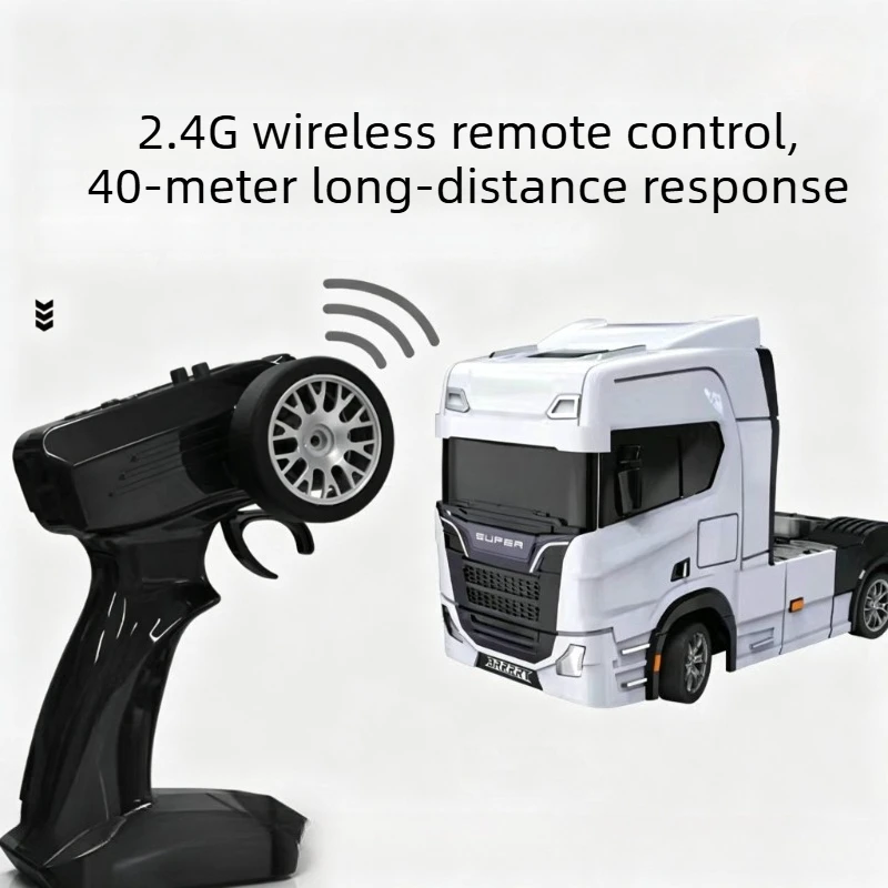 1/43 RC 4WD Truck Tractor Rack  2.4G Built-in Gyroscope Drift Simulation Truck Model  Electronic Toy Truck Gift Ornament