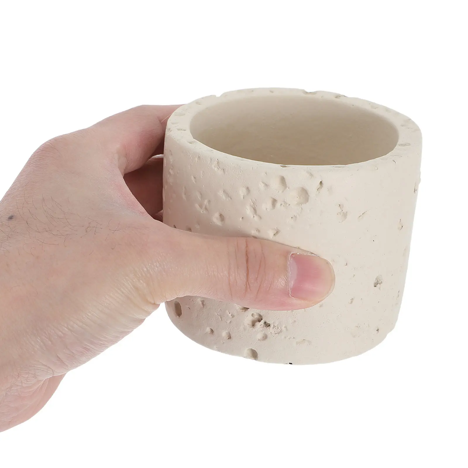 

Concrete Match Holder Minimalist Empty Match Storage Jar Inner 2.76in Diameter Modern Matchstick Organizer Fireplace Candles