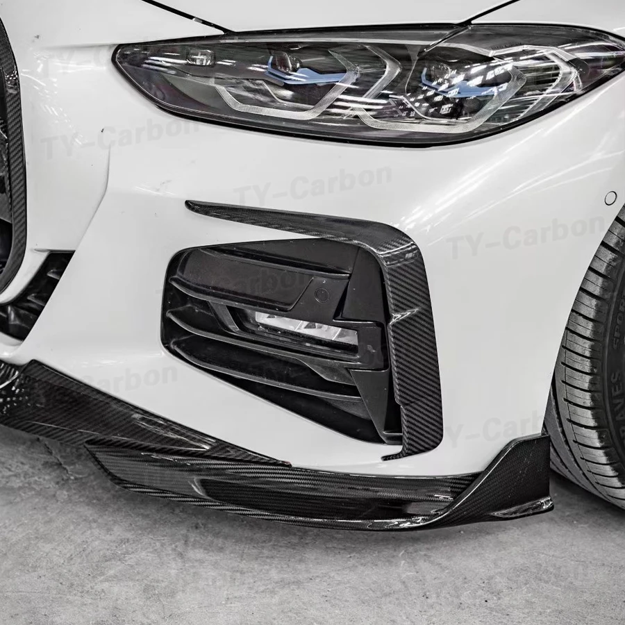 Dry Carbon Fiber Car Front Bumper Splitter Lip For BMW 4 Series G22 G23 M440i M440d 430d 430i 2021 Diffuser Spoiler Bumper FRP