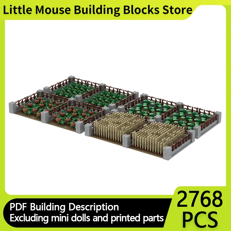 

Medieval Castle Model MOC Building Bricks Farm Vegetable Fields Modular Technology Gifts Holiday Assemble Children Toys Suit