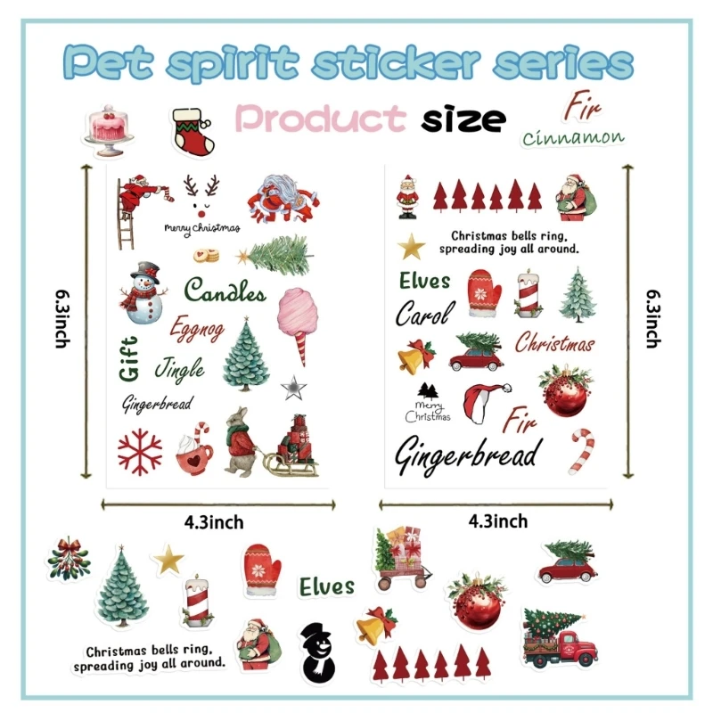  Colorful Christmas Themed Stickers 24PCs PVC Material For Kids Adults Home Office Decoration And Gift Wrapping