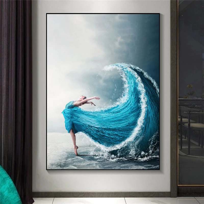 

Abstract Dance Poster Canvas Painting Dancing Ballerina Poster and Print Wall Art Picture for Living Room Home Decoration
