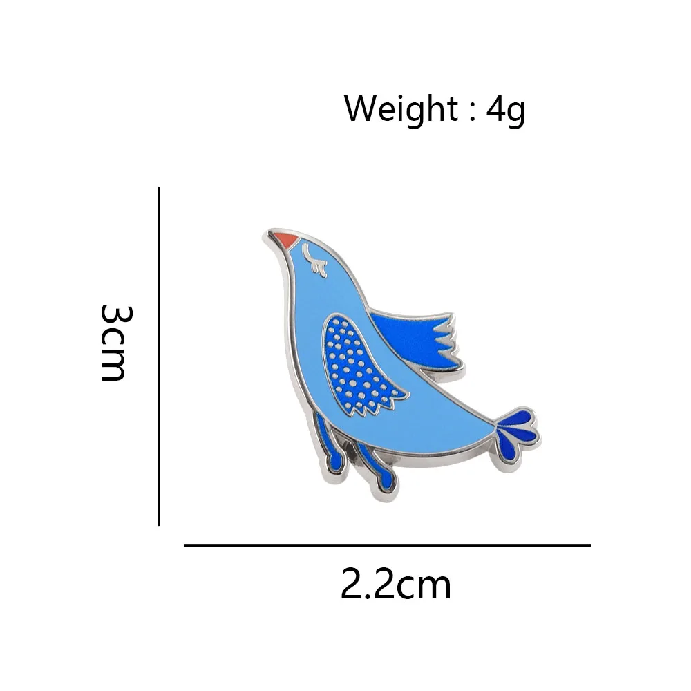 Kreative, niedliche fliegende Vogel-Broschen, minimalistische nordische blaue Vogel-Emaille-Anstecknadeln, Volkskunst-Tierabzeichen, Rucksack-Reversnadel, Schmuckgeschenk – Detail 2