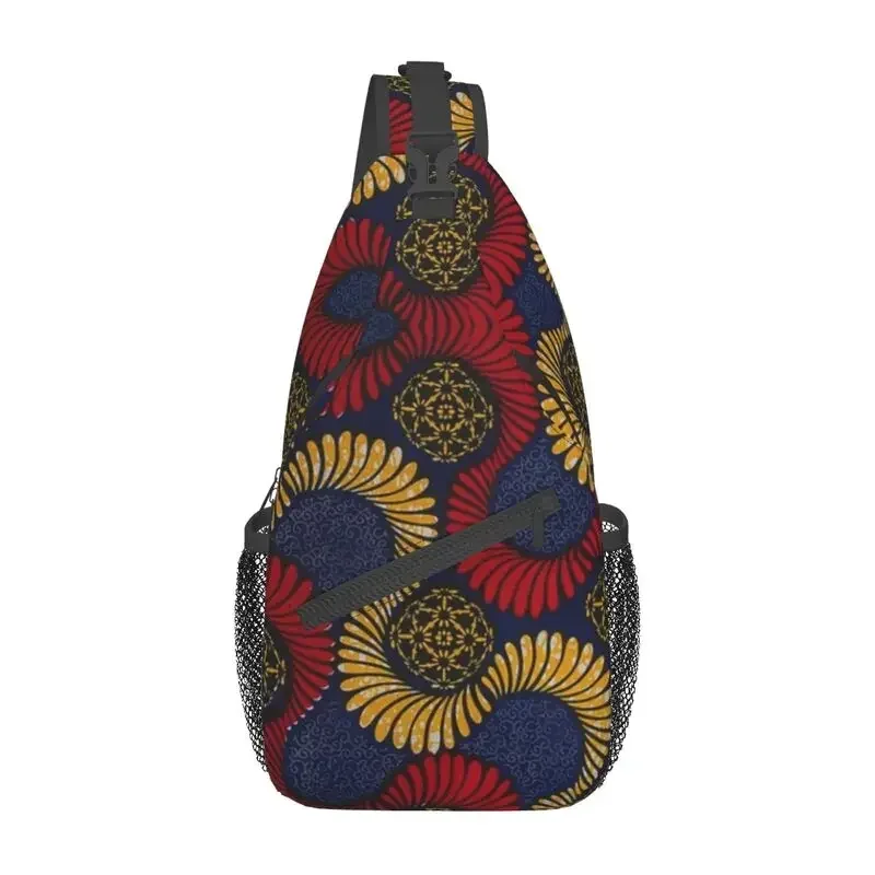 Ankara African Pattern Sling Crossbody Chest Bag Men Cool Traditional Africa Ethnic Art Shoulder Backpack for Hiking