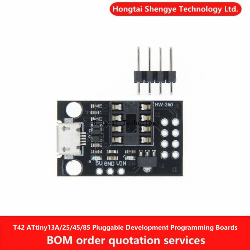 T42 ATtiny13A/ATtiny25/ATtiny45/ATtiny85 Pluggable Development Programming Board Module