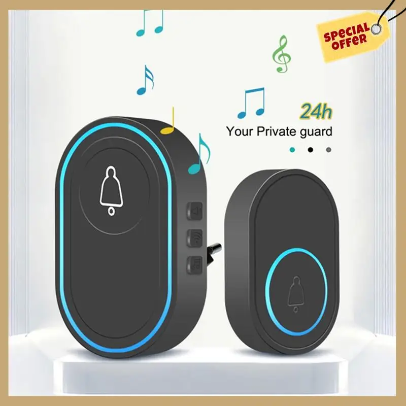 ذكي جرس الباب اللاسلكي المنزل ترحيب الجرس مقاوم للماء جرس الباب الذكي الرنين مقاوم للماء زر الطوارئ الولايات المتحدة التوصيل دائم