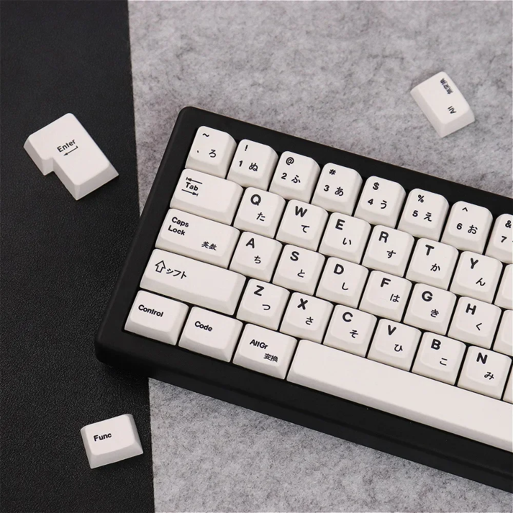 Minimalist White, Japanese Keycap MDA PBT Keycap Set Suitable for HI75 61 84 96 98 99 104 F87 and other keyboards