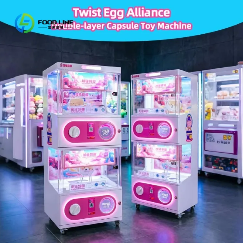 Customized Coin Operated Toy Capsule Machine Gacha Vending Capsule Toys Machine Vending Machine Double Player 100-120mm Egg